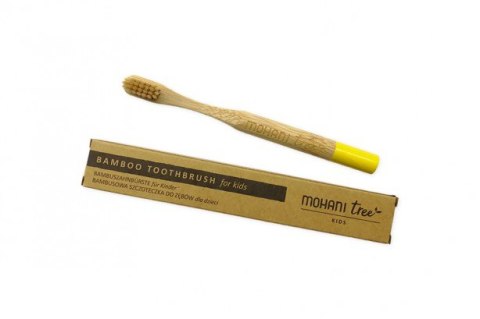 Bambusowa szczoteczka do zębów mohani dla dzieci - żółta, włosie miękkie