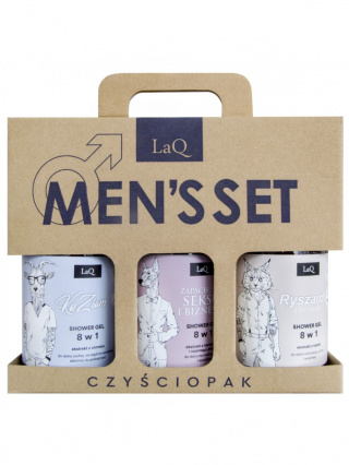 LaqQ Czyściopak Męski - 3 x żel pod prysznic 500 ml - Doberman Ryszard Kozioł