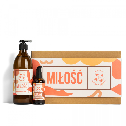 Zestaw Miłość - mydło w płynie + olejek do masażu Zestaw Miłość - mydło w płynie + olejek do masażu