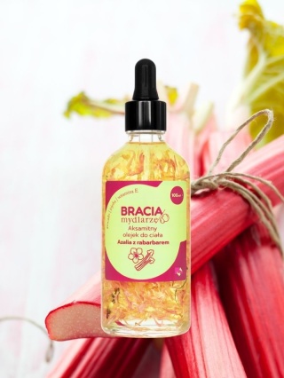 Aksamitny olejek do ciała Azalia z rabarbarem 100 ml – Bracia Mydlarze