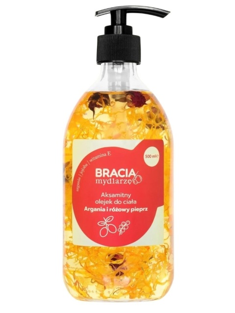 Aksamitny olejek do ciała Argania i różowy pieprz 500 ml – Bracia Mydlarze, produkt