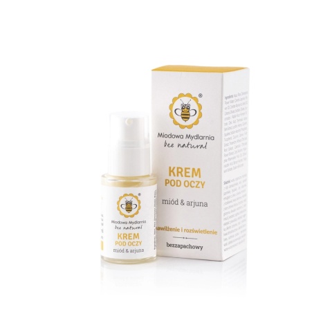 Krem pod oczy Miód i arjuna 15 ml - Miodowa Mydlarnia, produkt i kartonik