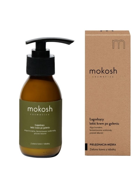 Łagodzący lekki krem po goleniu Zielona kawa z tabaką 90 ml – Mokosh, bez tła