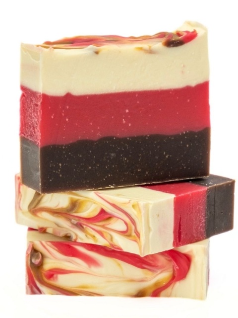Mydło naturalne Kakaowe z miodem malinowym i olejem ryżowym 90 g – Miodowa Mydlrnia, 3 kostki