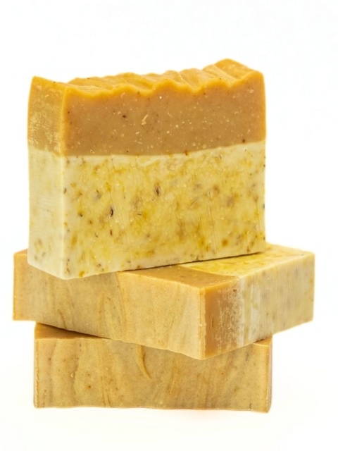 Mydło naturalne Nagietek w słodkiej pomarańczy 90 g – Miodowa Mydlrnia, 3 kostki mydła