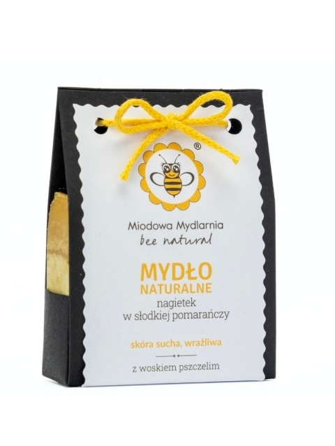 Mydło naturalne Nagietek w słodkiej pomarańczy 90 g – Miodowa Mydlrnia