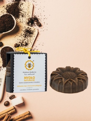 Mydło naturalne Kawa cynamonowa z miodem 85 g – Miodowa Mydlrnia