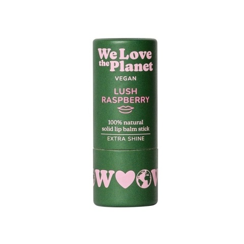 Naturalny, wegański balsam do ust Lush Raspberry (Velvet Shine) intensywny blask 4,9 g – We Love The Planet, zdjęcie z przodu