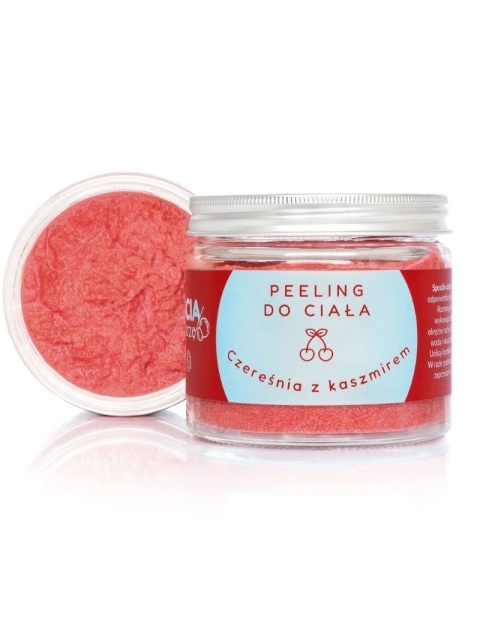 Peeling cukrowy do ciała Czereśnia z kaszmirem 250 g – otwarty produkt