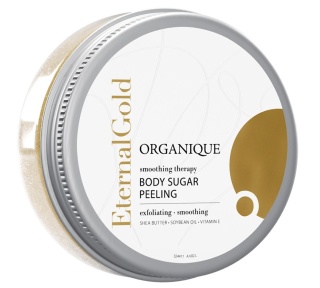 Wygładzający peeling cukrowy do ciała Eternal Gold 200 g – Organique