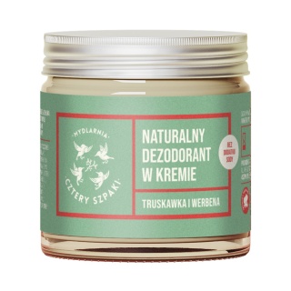 Naturalny dezodorant w kremie Truskawka i Werbena bez dodatku sody 60 ml – 4szpaki