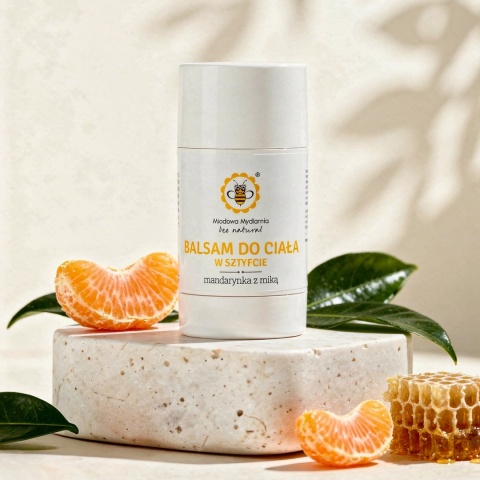 Balsam do ciała w sztyfcie Mandarynka z miką 55 g – prezentacja