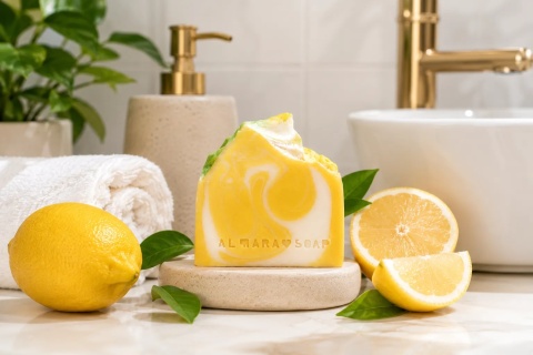 Ręcznie robione mydło o cytrynowym zapachu Limoncello 100 g – Almarasoap