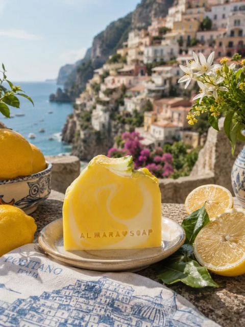 Ręcznie robione mydło o cytrynowym zapachu Limoncello 100 g – Almarasoap