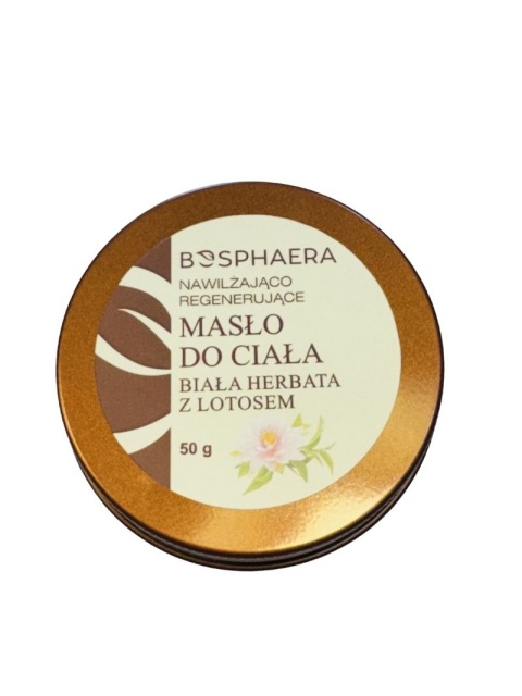 Nawilżająco regenerujące masło do ciała Biała herbata z lotosem 50 g - Bosphaera, produkt