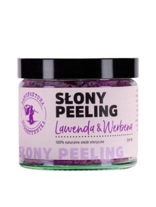 Słony peeling Lawenda & Werbena 250 ml – Manufaktura Bursztynnika