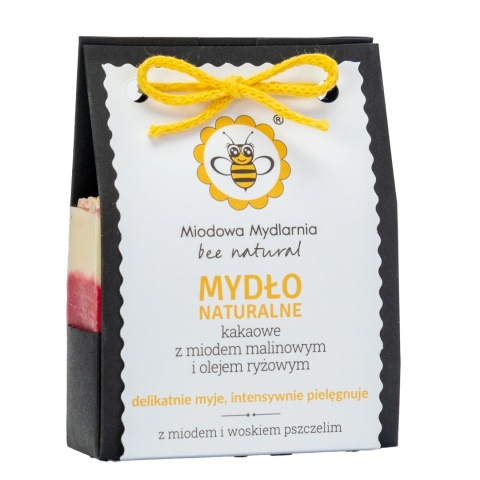 Mydło naturalne Kakaowe z miodem malinowym i olejem ryżowym 90 g – Miodowa Mydlrnia, produkt