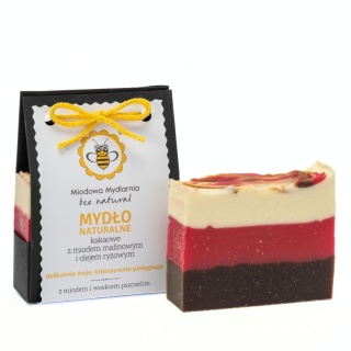 Mydło naturalne Kakaowe z miodem malinowym i olejem ryżowym 90 g – Miodowa Mydlrnia
