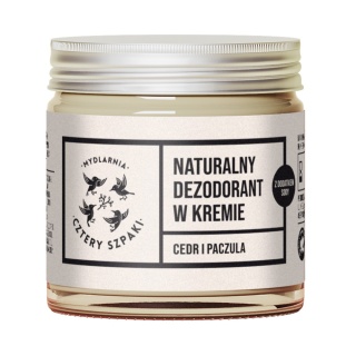 Naturalny dezodorant w kremie Cedr i Paczula z dodatkiem sody 60 ml – 4szpaki