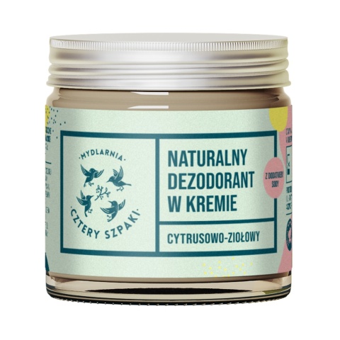Naturalny dezodorant w kremie Cytrusowo-ziołowy z dodatkiem sody 60 ml – 4szpaki, produkt
