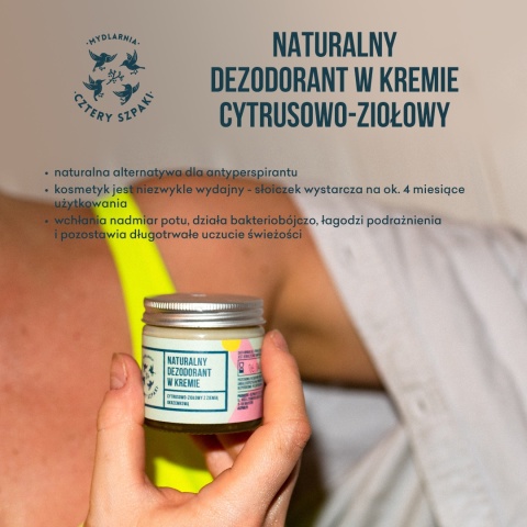 Naturalny dezodorant w kremie Cytrusowo-ziołowy z dodatkiem sody 60 ml, aranżacja