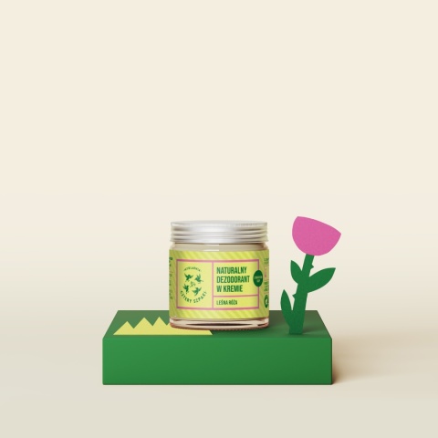 Naturalny dezodorant w kremie Leśna Róża z dodatkiem sody 60 ml, prezentacja