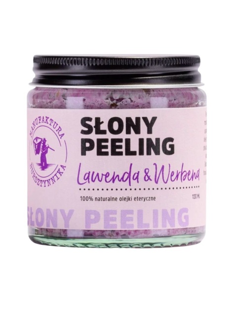 Słony peeling Lawenda & Werbena 120 ml – Manufaktura Bursztynnika, prosdukt