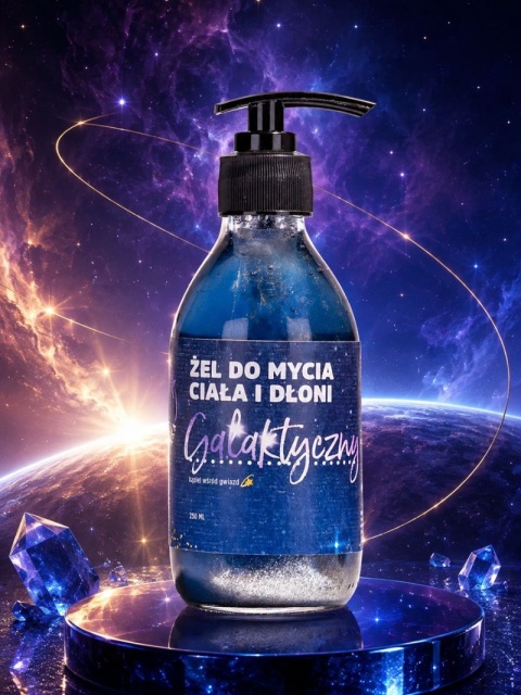 Galaktyczny żel do mycia ciała i dłoni 250 ml – Manufaktura Bursztynnika, aranżacja