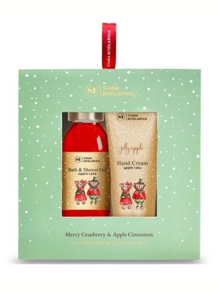 Zestaw Merry Cranberry & Apple Cinnamon – żel do kąpieli i krem do rąk – Stara Mydlarnia